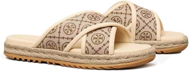 Amazon.com | Tory Burch T Monogram Cross Espadrille Slide